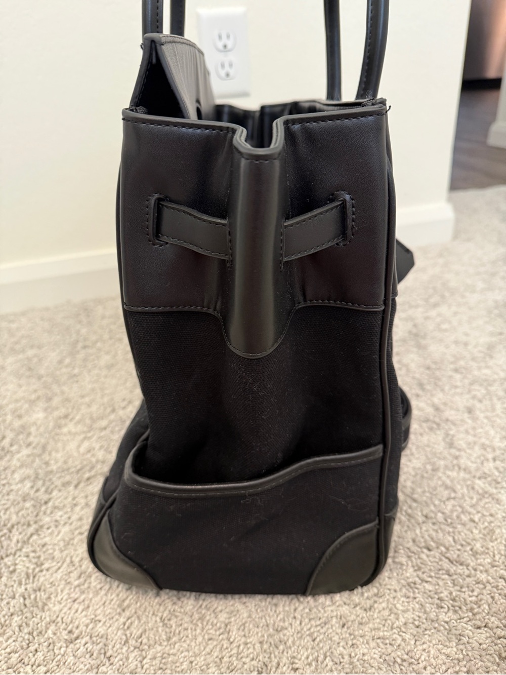 INSPIRED … Black Canvas & Leather Top-Handle Tote - Picture 6 of 12